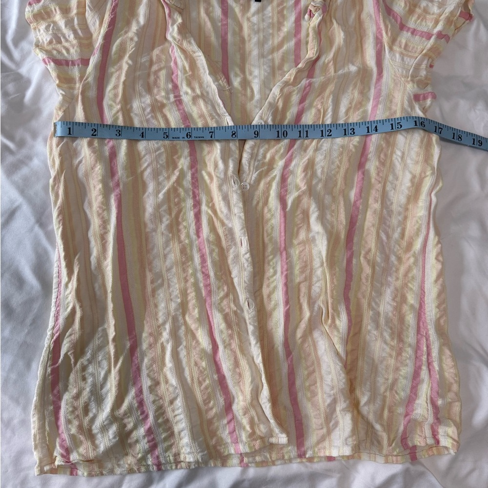 PAIGE Striped Blouse in Pink and Cream